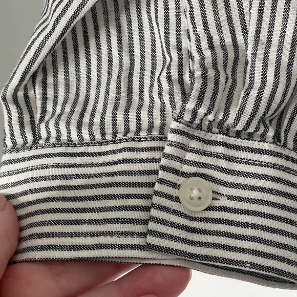 J Crew Factory Striped Pop Over Linen Blend Tunic Top. Size Medium - Picture 6 of 12